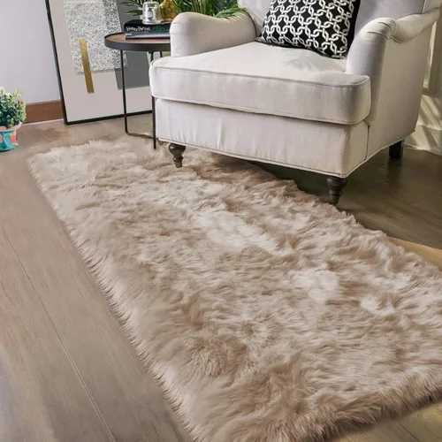 Vista 119 de Latepis - Alfombra rectangular de piel sintética tipo lana de oveja suave y esponjosa de estilo bohemio para sala de estar, dormitorio y residencias