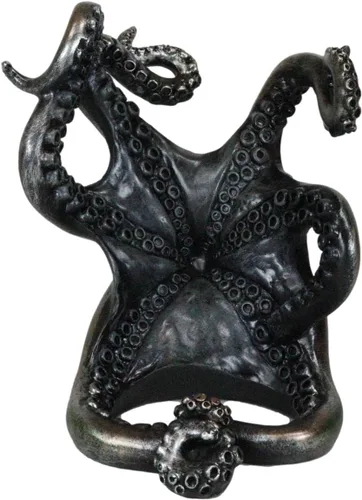 Vista 4 de Ebros Gift Portabotellas de vino de pulpo gigante marino The Call of Cthulhu Kraken Figurine 8 pulgadas de largo náutico océano profundo criatura