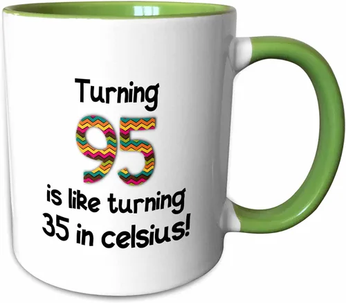 Vista 7 de 3dRose 95 Is Like Turning 35 In Celsius-Humorous - Taza de dos tonos, 11 onzas, color negro