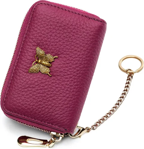 Vista 12 de imeetu Tarjetero RFID para mujer, cartera para tarjetas de visita (negro)