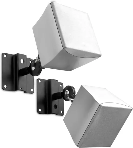 Vista 2 de Mount-It! Mount-it - Soportes universales para altavoces satelitales de alta resistencia, color negro