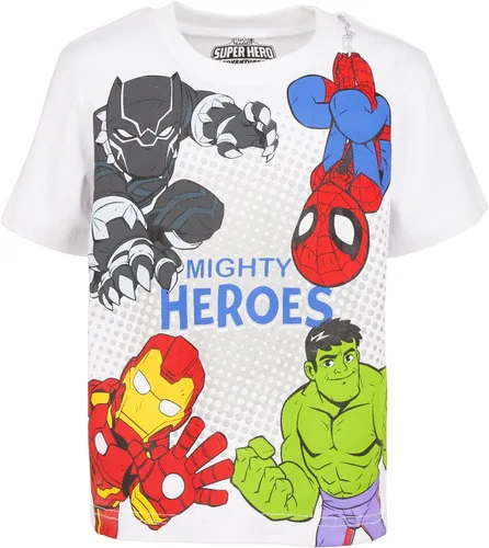 Vista 3 de Marvel Avengers Hulk Iron Man Spider-Man T-Shirt and Mesh Shorts Outfit Set Toddler to Big Kid