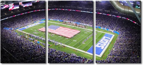 Vista 40 de TUMOVO MetLife Stadium - Decoración de pared de Nueva York, 3 piezas, lienzo, arte de pared para decoración del hogar, juegos de fútbol americano