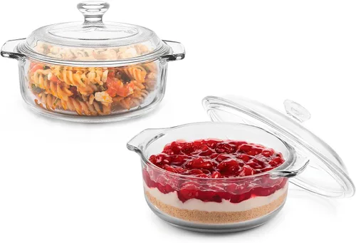 Vista 10 de Libbey 55952 - 3.2 cuartos de galones Cacerola con tapa, Transparente Básico - Juego redondo de 1 pieza
