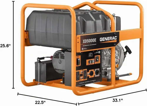 Vista 3 de Generac 6864, 5000 vatios en funcionamiento/5500 vatios de arranque, generador portátil accionado con diesel