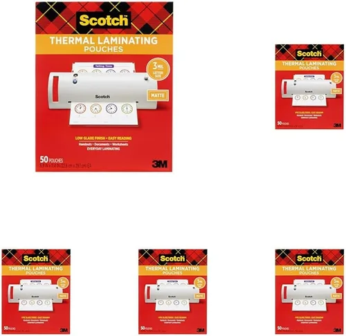 Vista 12 de Bolsas térmicas laminadas mate Scotch, ultra transparentes con acabado mate, tamaño carta 8.9 pulgadas x 11.4 pulgadas, paquete de 20