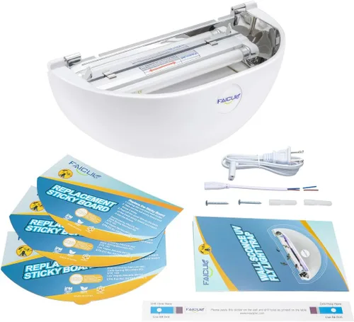 Vista 5 de Faicuk Aplique de pared trampa de luz para moscas para capturar moscas, polillas, jejenes, mosquitos y otros insectos voladores-12"x6.1"x5.98