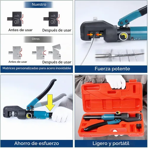 Vista 3 de Muzata Crimpadora hidráulica de la herramienta que prensa de la barandilla