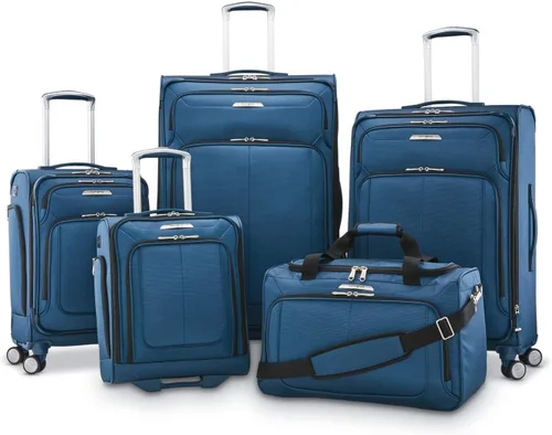 Vista 8 de Samsonite Solyte DLX Softside - Equipaje extensible con ruedas giratorias, azul (Mediterranean Blue)), 123568-0559