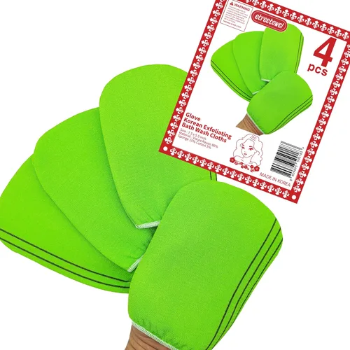 Vista 8 de etreetowel Tamaño Extra Grande 35.4" x 11" (2 PCs) Paños de Baño Exfoliantes Asiáticos Coreanos Manopla Exfoliante para Cuerpo y Espalda Guante Paño
