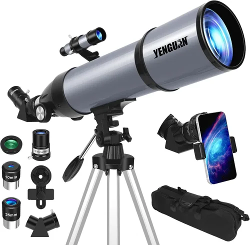 Vista 7 de Telescopio, apertura de 90 mm 800 mm - Telescopio para adultos y niños, telescopios refractores profesionales para adultos de alta potencia