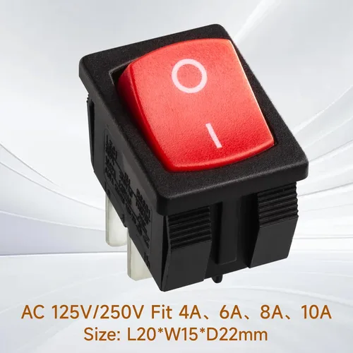 Vista 6 de Interruptor basculante de 8 amperios de 4 pines para aspiradora de tienda húmeda y seca, interruptor de encendido y apagado para aspiradora