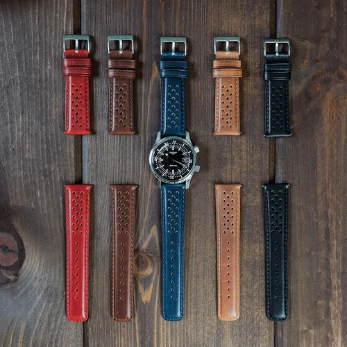Vista 7 de Barton Racing & Rally Horween - Correas de cuero con barras de resorte de liberación rápida integradas, longitud estándar para muñecas de 5 a 8 a