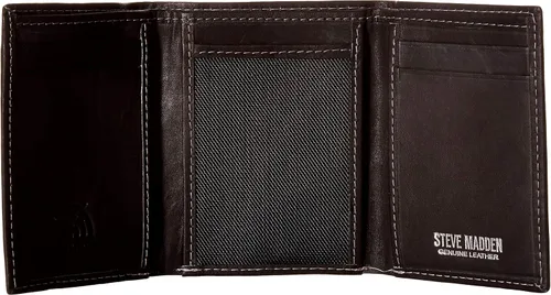 Vista 4 de Steve Madden Men's RFID Trifold Wallet with Id Window