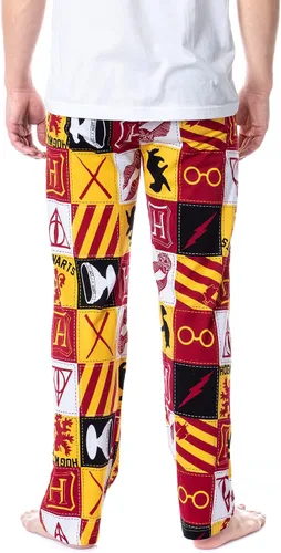 Vista 3 de Bioworld Harry Potter - Pantalones de pijama con logotipo acolchado para hombre