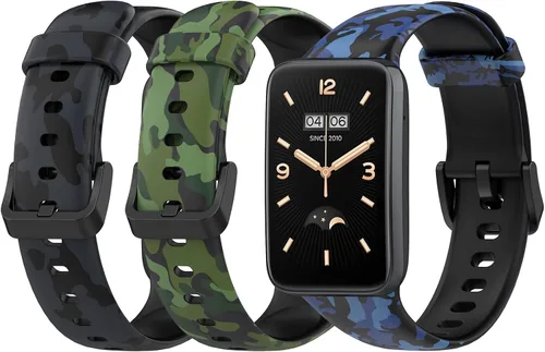 Vista 11 de Lijinlan Bandas de repuesto compatibles con Xiaomi Mi Band 7 Pro Strap mujeres hombres, impresión colorida linda piel floral suave flexible silicona