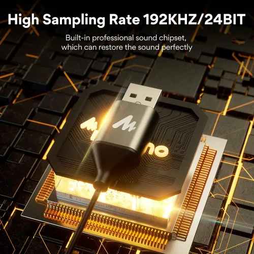 Vista 4 de MAONO Micrófono USB Lavalier, 192KHZ/24BIT Enchufa y usa Omnidireccional Micrófono de solapa Clip de collar de camisa para PC, computadora, Mac