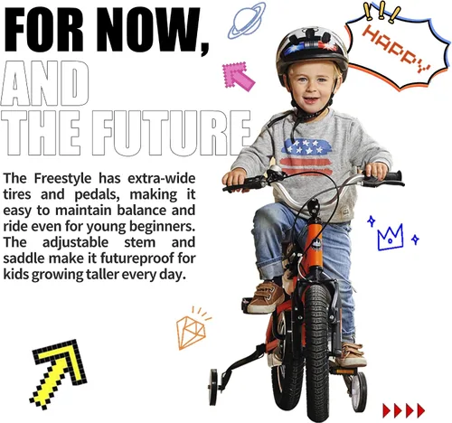 Vista 10 de RoyalBaby Kids Bike Freestyle Classic 12 14 16 18 Inch Children Bicycle for Ages 3-10 Years Toddler to Big Kids
