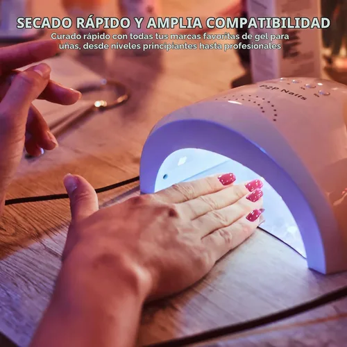 Vista 2 de P2P Nails Lámpara de uñas UV/LED – Luz de uñas para esmalte de uñas de secado rápido – Secador de uñas estilo salón para mujeres elegantes – Lámpara