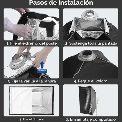 Vista 4 de WELLMAKING Caja de luz rectangular de 23.6 x 35.4 in/23.6 x 35.4 pulgadas, caja suave de estudio con difusores/rejilla de panal/bolsa, compatible