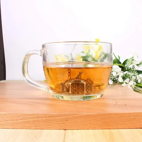Vista 4 de Infusor de té en forma de tetera, colador de té ultra fino, filtro difusor de filtro de acero inoxidable para tazas de té de grano de hojas sueltas