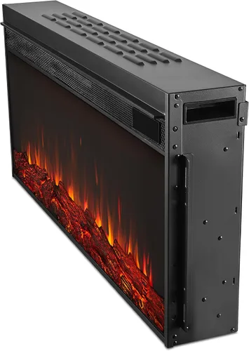 Vista 9 de Real Flame Chimenea eléctrica de paisaje, calentador de chimenea reemplazable, efecto realista de registro y llama, temporizador