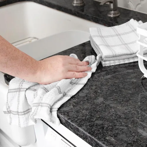Vista 5 de T-Fal Paños de Cocina Premium con Textura de Waffle: Altamente Absorbentes, Súper Suaves de Larga Duración - 100% Algodón, Toalla de 12"x13