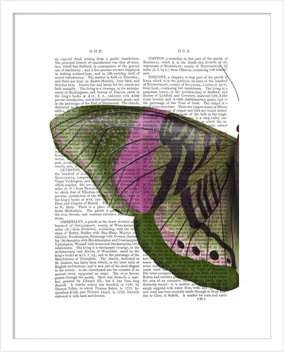 Vista 13 de Amanti Art Fab Funky - Lienzo decorativo para pared, diseño de mariposa en verde y rosa de 24 x 20 pulgadas, arte de pared de animales, decoración