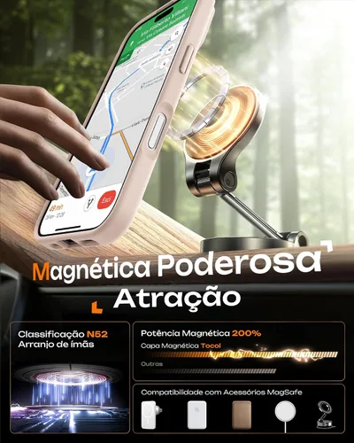 Vista 755 de TOCOL Funda para iPhone 11, compatible con Magsafe, protección completa de cámara, imanes integrados, protección contra caídas, funda translúcida