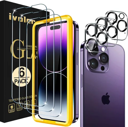 Vista 14 de ivoler Paquete de 3 + 3 protectores de pantalla de vidrio templado para iPhone Air de 6.5 pulgadas con protector de lente de cámara con marco