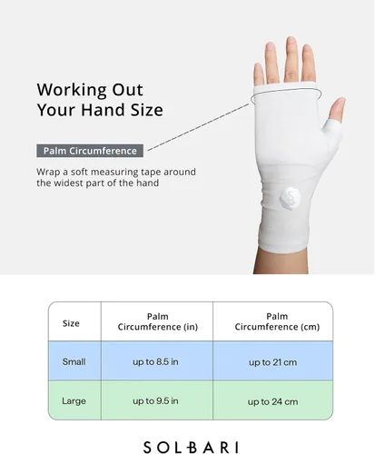 Vista 4 de Solbari Fundas de mano unisex UPF 50+, transpirables, protección UV, guantes de conducción sin dedos para piel sensible, accesorio al aire libre