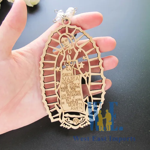 Vista 3 de 12 llaveros grabados personalizados con texto en inglés «Our Lady of Guadalupe», recuerdos de la primera comunión, bautizo, evento religioso