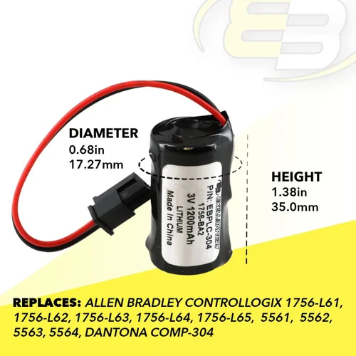 Vista 6 de Sustituye la batería del PLC para Allen Bradley 1756-BA2 BR2/3A-AB 3.0V 1200mah