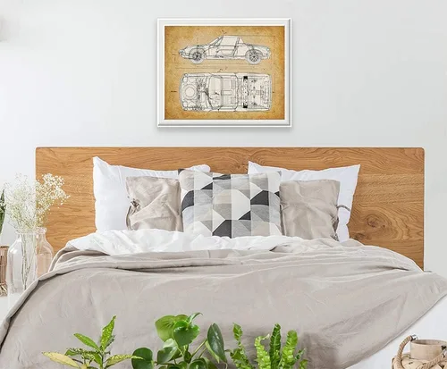 Vista 6 de Porsche 914 - Póster antiguo para automóvil y cueva de hombre, dibujo de patente de coche deportivo, decoración de pared de garaje, gran regalo