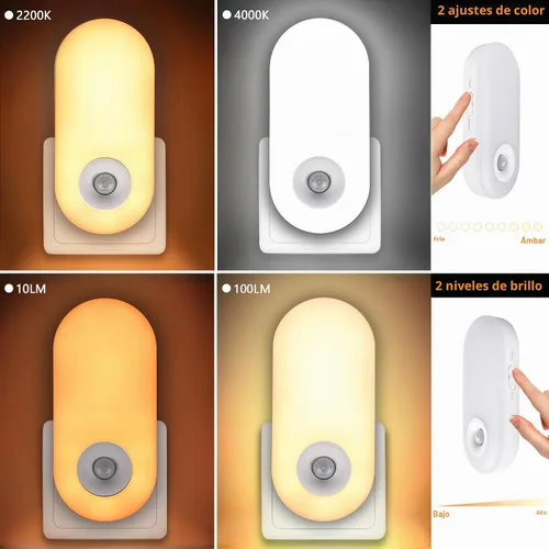 Vista 3 de Dawnrise Luces nocturnas brillantes que se enchufan en la pared, sensor