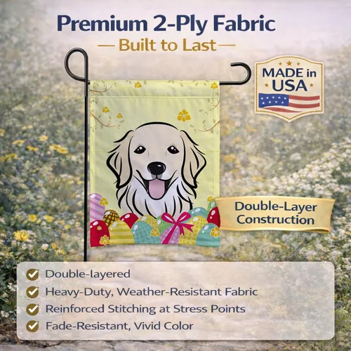 Vista 573 de Caroline's Treasures BB1923GF Bandera decorativa para jardín con diseño de Border Collie, para caza de huevos de Pascua, para jardín, jardín, patio
