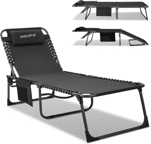 Vista 9 de #WEJOY Silla de bronceado plegable de 300 libras con orificio facial