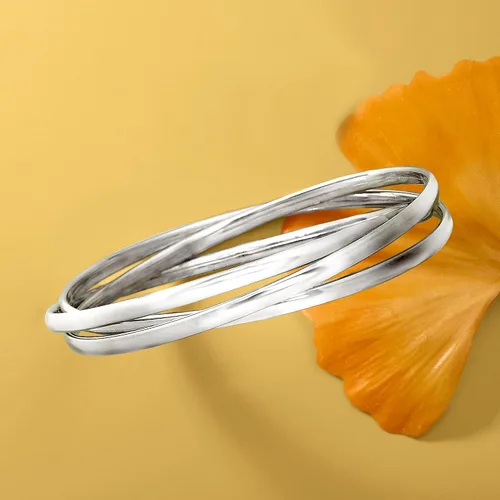 Vista 4 de Ross-Simons Pulsera rodante de plata esterlina italiana
