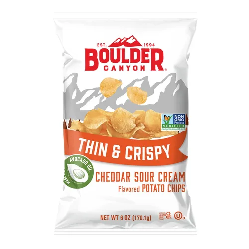 Vista 19 de Boulder Canyon Papas fritas - Hickory BBQ (1.5 oz/Caja de 55)