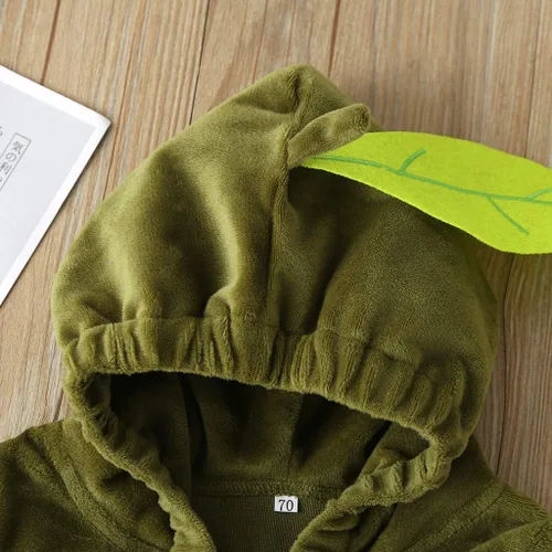 Vista 4 de Lindo disfraz de aguacate de halloween unisex para bebés y niños pequeños, disfraces de terciopelo