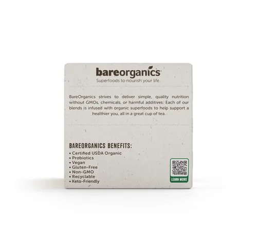 Vista 7 de BareOrganics TÉ METABOLISMO (Orgánico) con Superalimentos y Probióticos (Compatible con Keurig® K-Cup®) 60CT