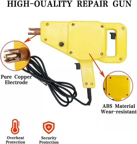 Vista 3 de Kit de soldador de pernos y extractor de abolladuras de 800VA con martillo deslizante, máquina de soldadura por puntos de 110 V para reparación