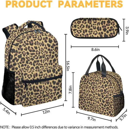 Vista 4 de CUSPCOD Mochila de guepardo para niñas y niños, mochila escolar de 16 pulgadas con correas ajustables, bolsa de viaje duradera, Estilo 4-2