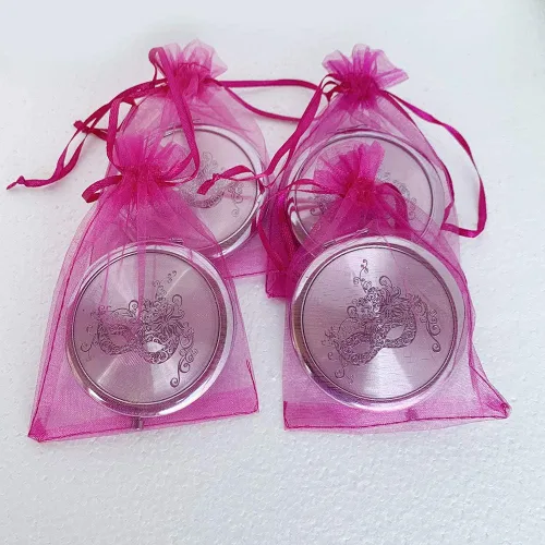 Vista 7 de WE 12 piezas fucsia máscara de mascarada espejos compactos - quinceañera/dulce 16 (fucsia)