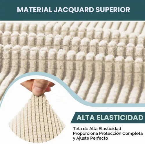 Vista 4 de FantasDecor Funda Elástica para Chaise Lounge Funda de Silla con Patrón de Celosía con Reposabrazos para Sala de Estar Dormitorio Doble Brazo Tela