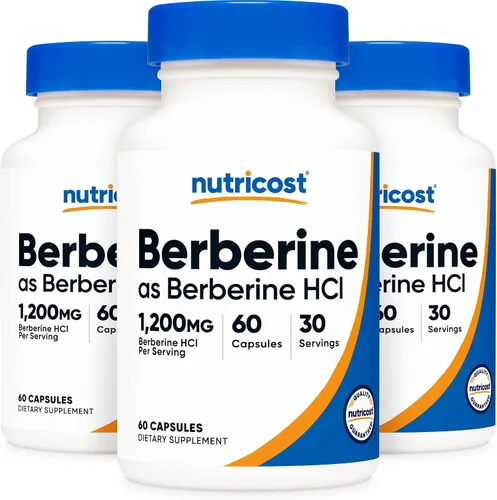 Vista 9 de Nutricost Berberina HCl 1200 mg, 60 cápsulas vegetarianas, sin gluten y sin OMG