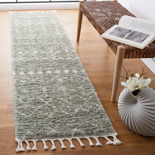 Vista 42 de SAFAVIEH Berber Fringe Shag Collection - Alfombra decorativa de 2 pies 2 pulgadas x 4 pies, color crema y gris oscuro, diseño que no desprende
