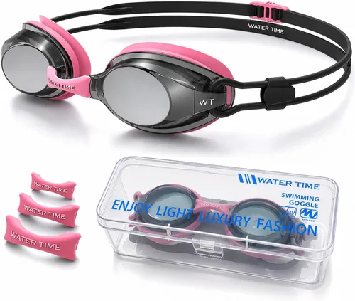 Vista 10 de Gafas de natación unisex Swipe para hombres y mujeres, antivaho, tecnología UV, correa doble, sin fugas, gafas de natación