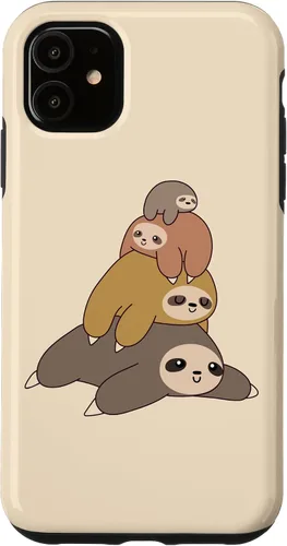 Vista 8 de Sloth Stack Cartoon Graphic Design Cute Doodle Phone Case for iPhone 17
