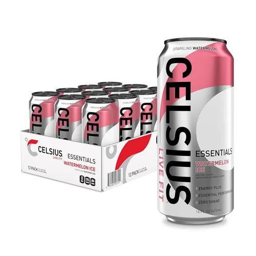 Vista 11 de CELSIUS ESSENTIALS™ Sparkling Blue Crush, bebida energética de rendimiento sin azúcar, 16 onzas líquidas (paquete de 12)